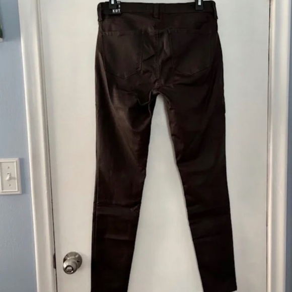 KUT from the Kloth MIA Toothpick Skinny Chocolate Faux Leather Pants / Jeans - Picture 9 of 10
